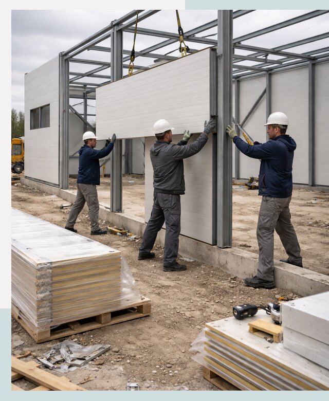Строительство быстровозводимых зданий из сэндвич-панелей в Каменке